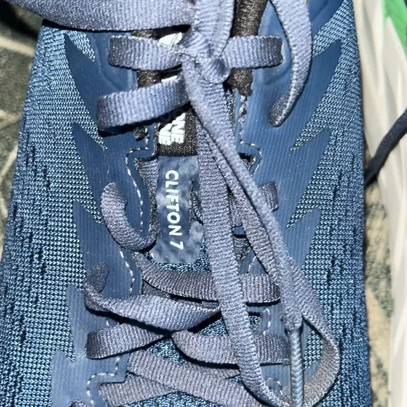 HOKA men’s Clifton 7 Blue and Teal Athletic Shoes size 10.5