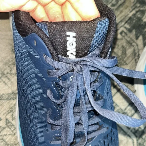 HOKA men’s Clifton 7 Blue and Teal Athletic Shoes size 10.5