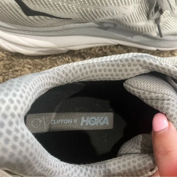 Hoka Men’s Clifton 9 Sneakers Shoes Size 15 Wide Gray