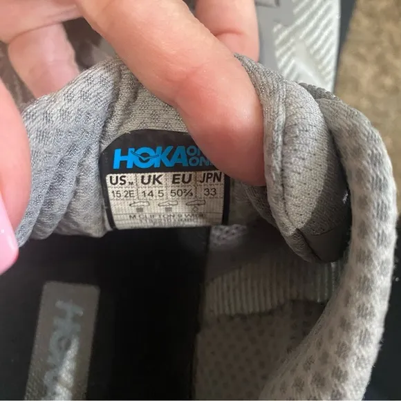 Hoka Men’s Clifton 9 Sneakers Shoes Size 15 Wide Gray