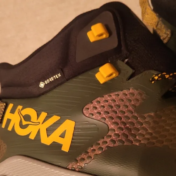 Hoka One Black Athletic Shoes with Textured Mesh Upper