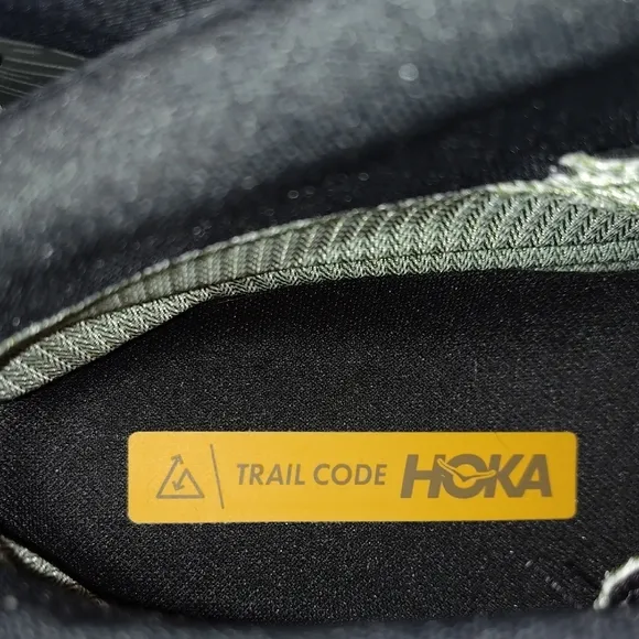 Hoka One Black Athletic Shoes with Textured Mesh Upper