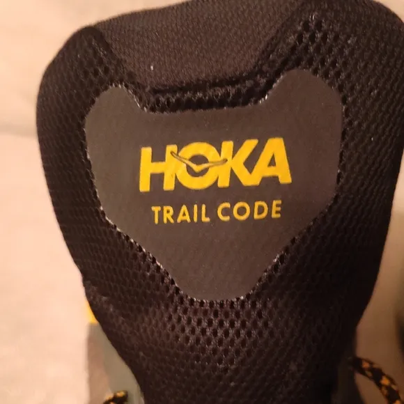 Hoka One Black Athletic Shoes with Textured Mesh Upper