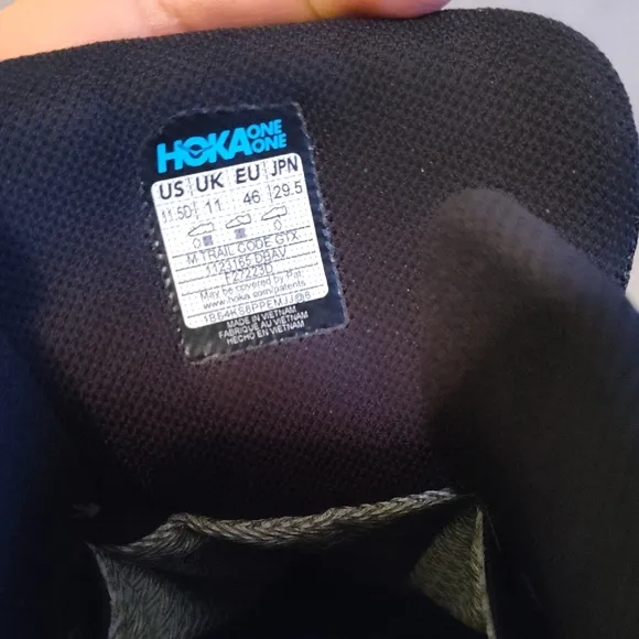 Hoka One Black Athletic Shoes with Textured Mesh Upper