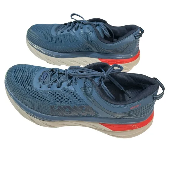 Hoka One One Bondi 7 Men’s 11.5 2E Wide Blue Running Shoes