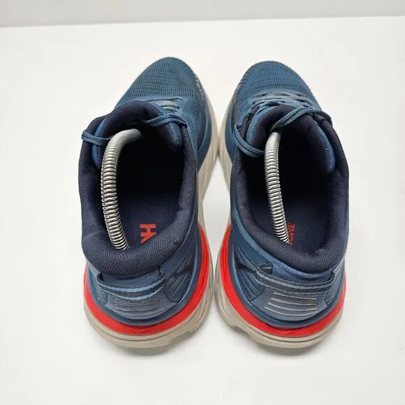 Hoka One One Bondi 7 Mens Size 11 Blue Gray Running Shoes Sneakers 1110518 RTOS