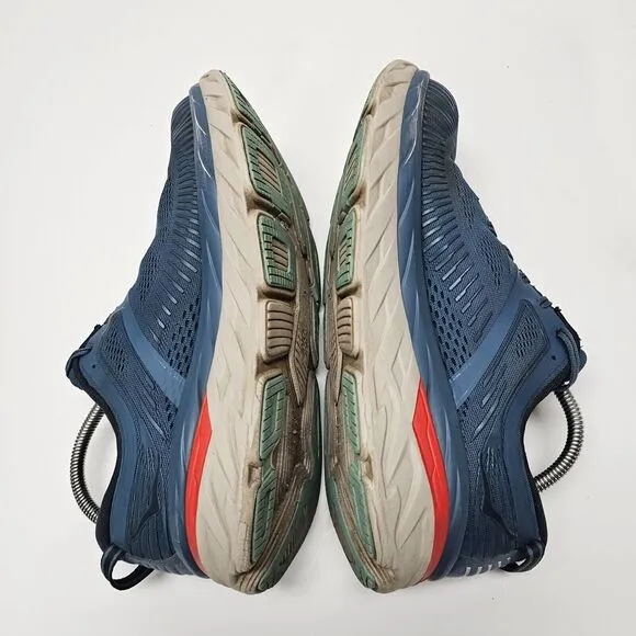 Hoka One One Bondi 7 Mens Size 11 Blue Gray Running Shoes Sneakers 1110518 RTOS