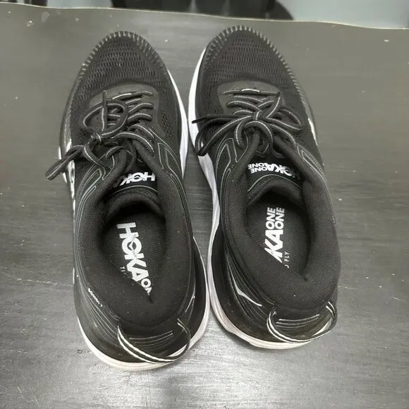 Hoka One One Bondi 7 Black Athletic Running Comfort Shoes Size 9.5
