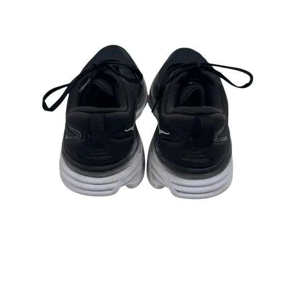 Hoka One One Bondi 8 Athletic Running Sneaker Shoes Black White Size 9 B