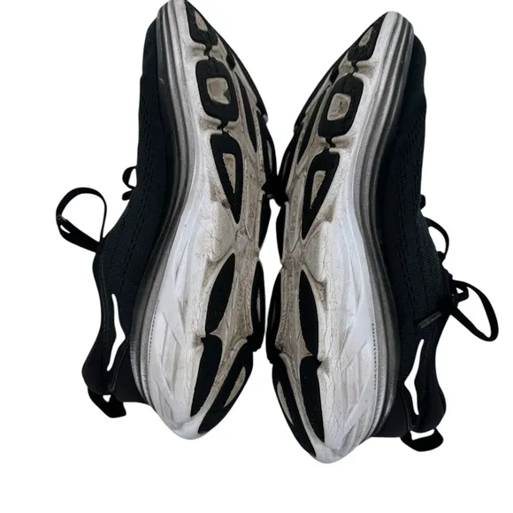 Hoka One One Bondi 8 Athletic Running Sneaker Shoes Black White Size 9 B