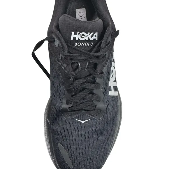 Hoka One One Bondi 8 Athletic Running Sneaker Shoes Black White Size 9 B