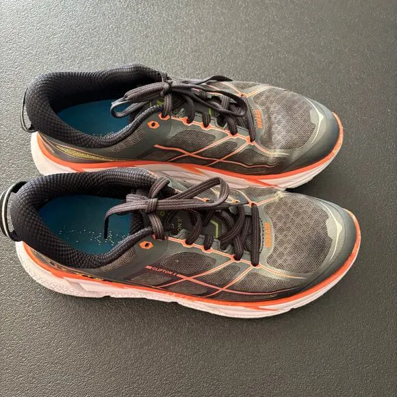 Hoka One One Clifton 2 Women's 8.5 Gray Comfort Running Walking Athletic Shoes