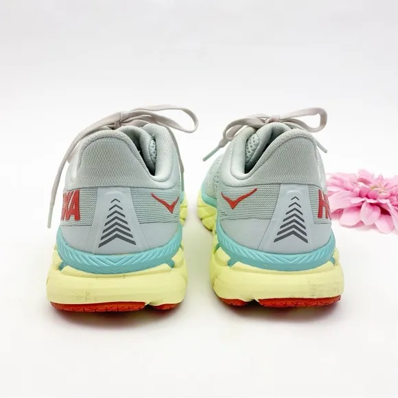 Hoka One One Clifton 7 Running Shoes Sneakers Morning Mist Hot Coral
