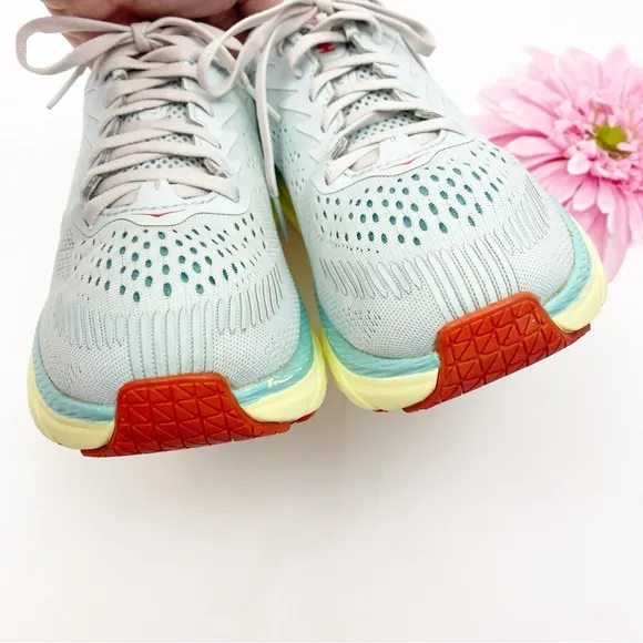 Hoka One One Clifton 7 Running Shoes Sneakers Morning Mist Hot Coral