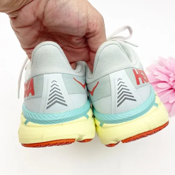 Hoka One One Clifton 7 Running Shoes Sneakers Morning Mist Hot Coral