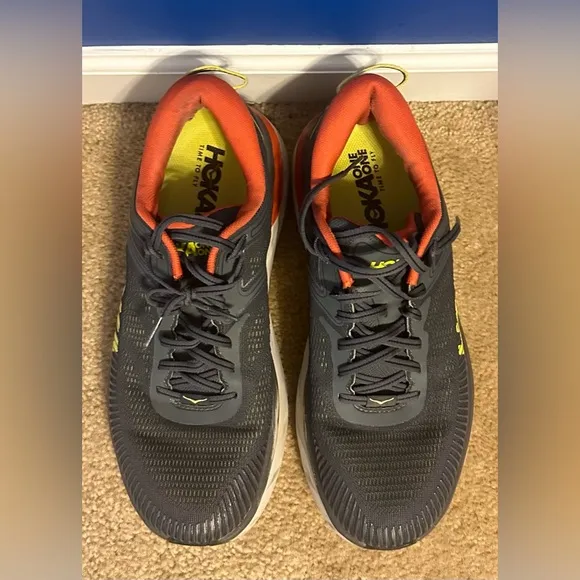 Hoka One One M Bondi 7 Wide Mens Size 10 2E Gray Running Shoes (1110530 TCHL)