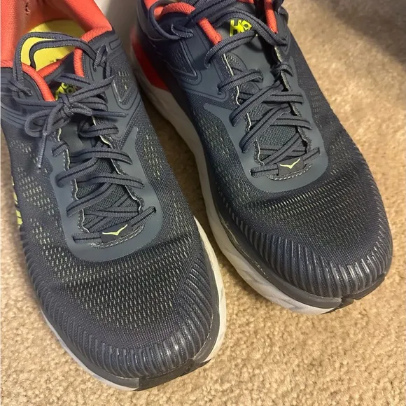 Hoka One One M Bondi 7 Wide Mens Size 10 2E Gray Running Shoes (1110530 TCHL)