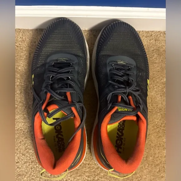 Hoka One One M Bondi 7 Wide Mens Size 10 2E Gray Running Shoes (1110530 TCHL)