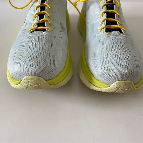 Hoka One One Mach 4 Running Walking Sneaker Shoes Yellow and Blue Size 12.5D