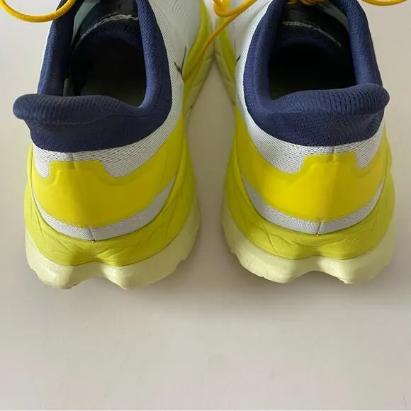 Hoka One One Mach 4 Running Walking Sneaker Shoes Yellow and Blue Size 12.5D