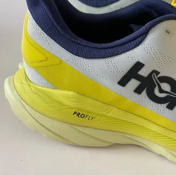 Hoka One One Mach 4 Running Walking Sneaker Shoes Yellow and Blue Size 12.5D