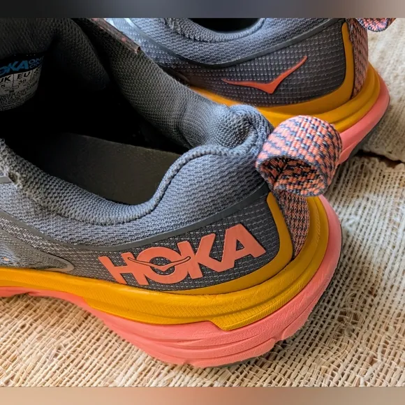 HOKA women's challenger ATR 6 running shoes in Castlerock Camellia | WIDE