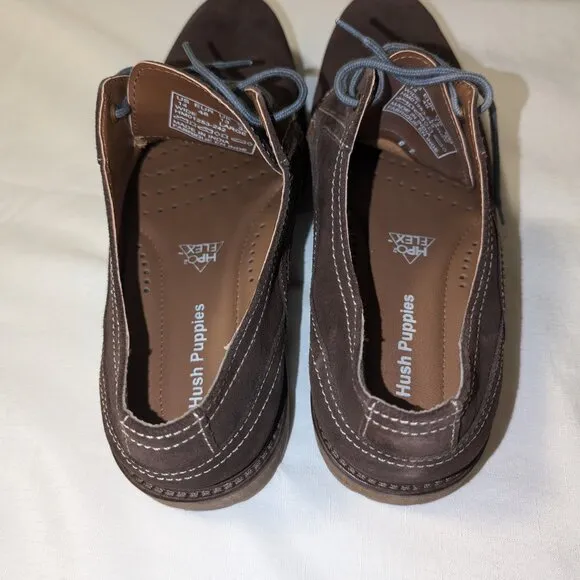 Hush Puppies HPO2 Flex Brown Suede Leather Oxfords Shoes Size 14 W