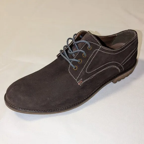 Hush Puppies HPO2 Flex Brown Suede Leather Oxfords Shoes Size 14 W