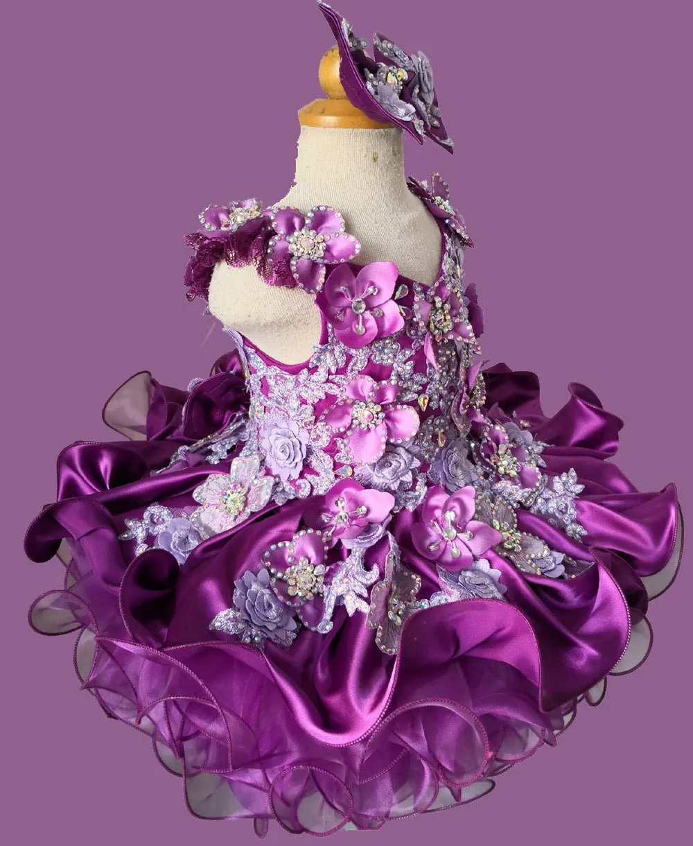Infant/Toddler/Child/Baby Girl Glitz Purple Jennifer Wu Pageant Dress