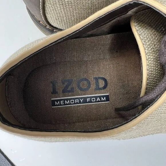 Izod Mens 016-0484 Oxford Smokey Beige Memory Foam Oxford Size 9.5M Dress Shoes