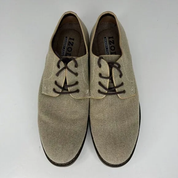 Izod Mens 016-0484 Oxford Smokey Beige Memory Foam Oxford Size 9.5M Dress Shoes