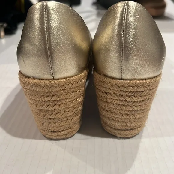 Jack Rogers Wedge Espadrille Palmer Criss Cross Leather Shoes Retail $145 6.5 M