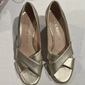 Jack Rogers Wedge Espadrille Palmer Criss Cross Leather Shoes Retail $145 6.5 M