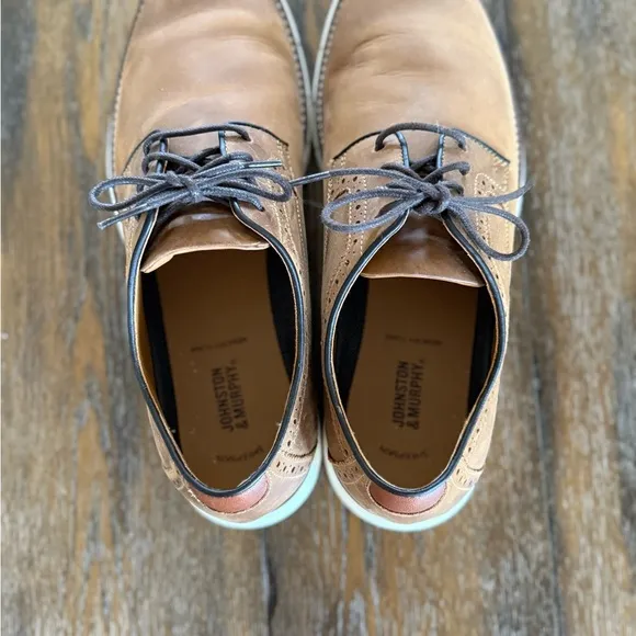 Johnson and Murphy Memory Foam Sheepskin Brown Leather Men’s Shoes Size 10