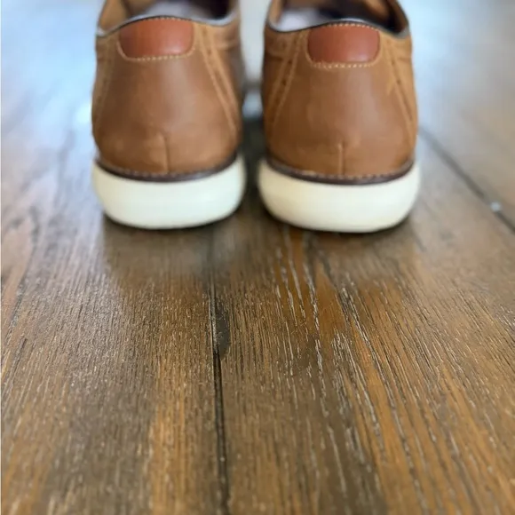 Johnson and Murphy Memory Foam Sheepskin Brown Leather Men’s Shoes Size 10