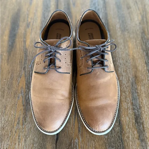 Johnson and Murphy Memory Foam Sheepskin Brown Leather Men’s Shoes Size 10