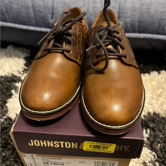 Johnston &amp; Murphy Boy’s LK Conard Saddle Leather Shoes