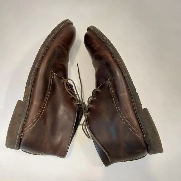 Johnston &amp; Murphy Chukka Boots Mens 10.5 M Brown Leather Sheepskin Memory Foam