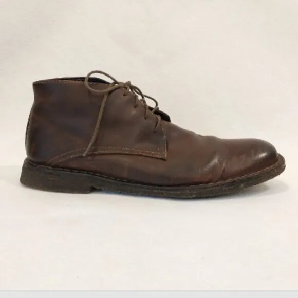 Johnston &amp; Murphy Chukka Boots Mens 10.5 M Brown Leather Sheepskin Memory Foam