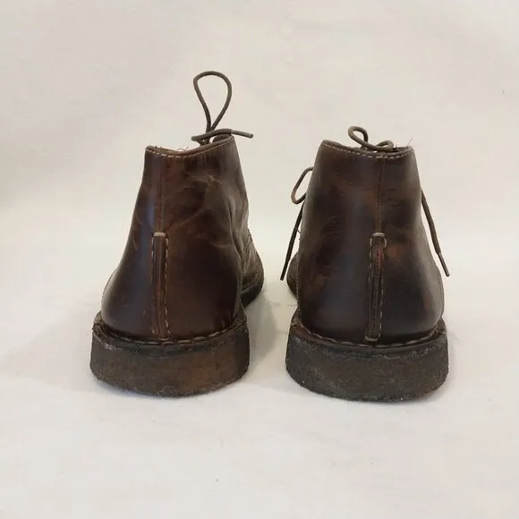 Johnston &amp; Murphy Chukka Boots Mens 10.5 M Brown Leather Sheepskin Memory Foam