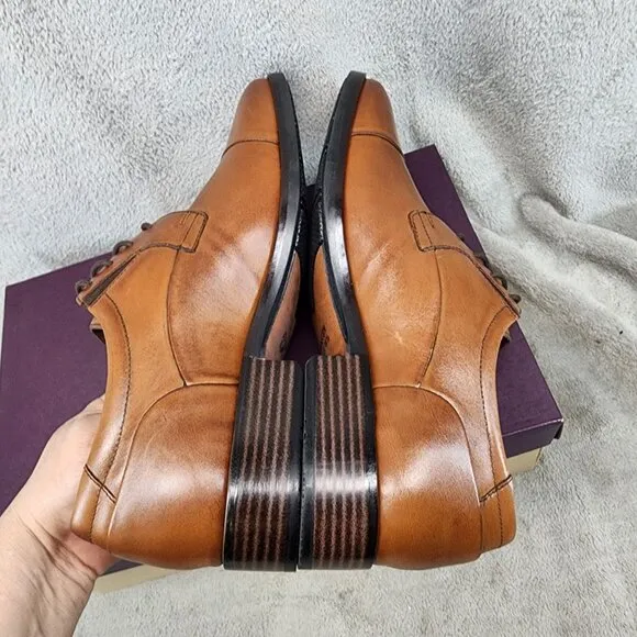 Johnston &amp; Murphy Shoes Mens Size 10.5 Lancaster Brown Leather Oxford *NWT*