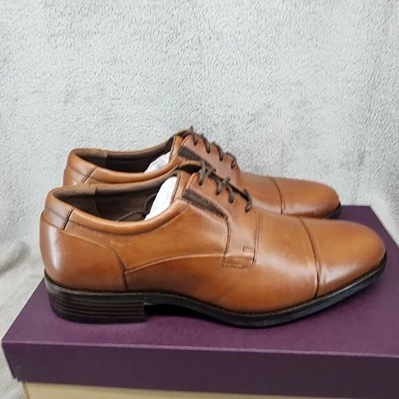 Johnston &amp; Murphy Shoes Mens Size 10.5 Lancaster Brown Leather Oxford *NWT*