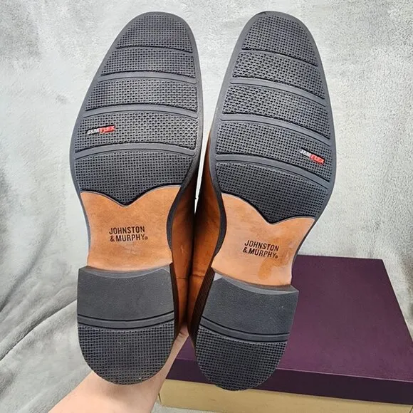 Johnston &amp; Murphy Shoes Mens Size 10.5 Lancaster Brown Leather Oxford *NWT*