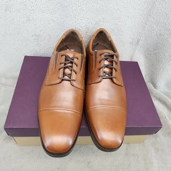 Johnston &amp; Murphy Shoes Mens Size 10.5 Lancaster Brown Leather Oxford *NWT*