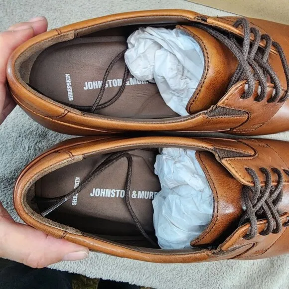 Johnston &amp; Murphy Shoes Mens Size 10.5 Lancaster Brown Leather Oxford *NWT*