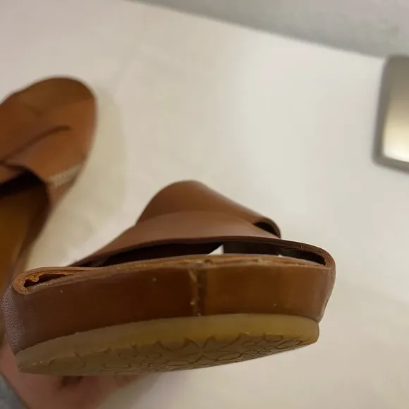 JOHNSTON &amp; MURPHY Tutsi Cross-Band Leather Slip On Sandals Women’s Shoes Size 8