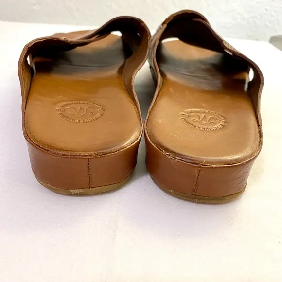 JOHNSTON &amp; MURPHY Tutsi Cross-Band Leather Slip On Sandals Women’s Shoes Size 8