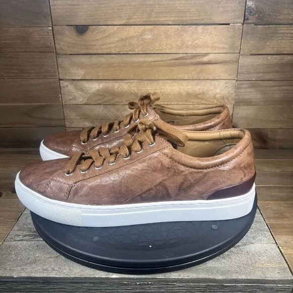 Johnston &amp; Murphy Banks Men’s Size 8 M Leather Shoes Sneakers Brown NO INSOLES