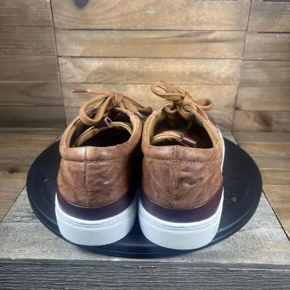 Johnston &amp; Murphy Banks Men’s Size 8 M Leather Shoes Sneakers Brown NO INSOLES