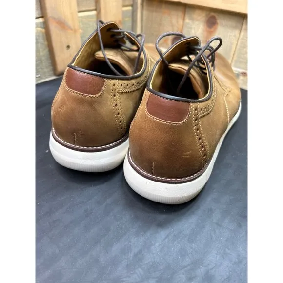 Johnston and Murphy Holden Plain Toe Brown/Tan Leather Shoes Size 14